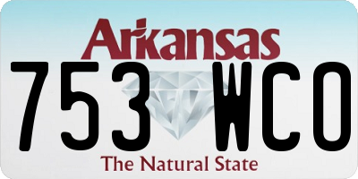 AR license plate 753WCO