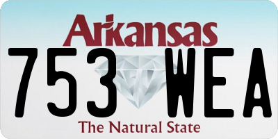 AR license plate 753WEA