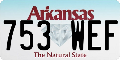 AR license plate 753WEF