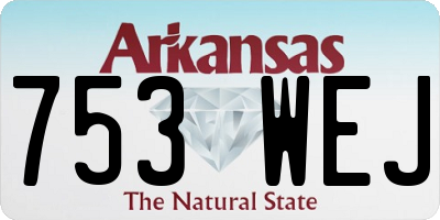 AR license plate 753WEJ