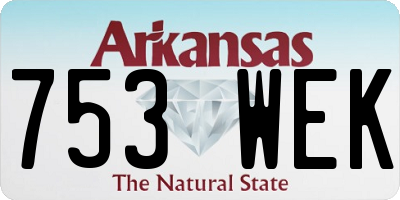 AR license plate 753WEK