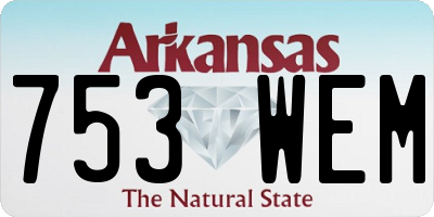 AR license plate 753WEM