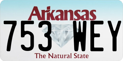 AR license plate 753WEY
