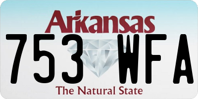 AR license plate 753WFA