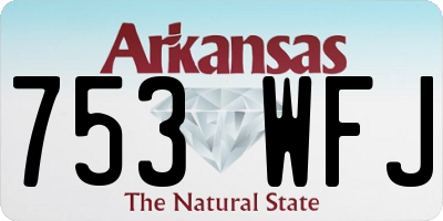AR license plate 753WFJ