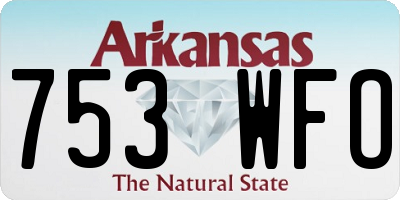AR license plate 753WFO