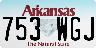 AR license plate 753WGJ
