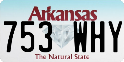 AR license plate 753WHY