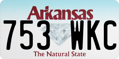 AR license plate 753WKC