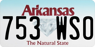 AR license plate 753WSO