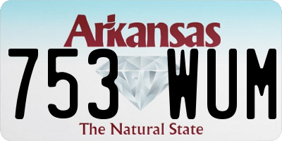 AR license plate 753WUM