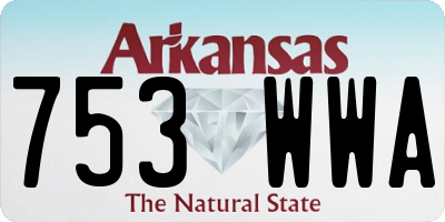 AR license plate 753WWA