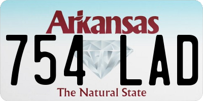 AR license plate 754LAD