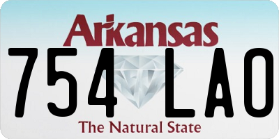 AR license plate 754LAO