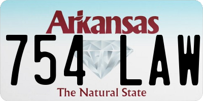 AR license plate 754LAW