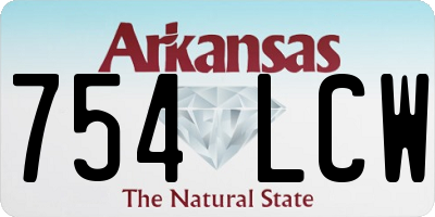 AR license plate 754LCW