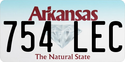 AR license plate 754LEC