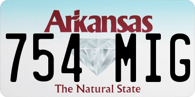AR license plate 754MIG