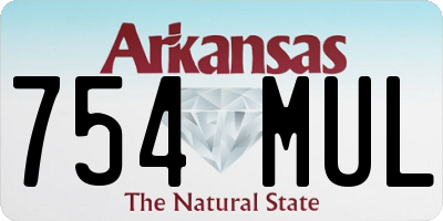 AR license plate 754MUL