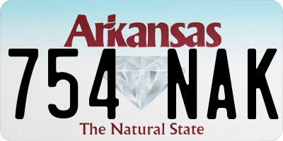 AR license plate 754NAK