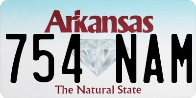 AR license plate 754NAM