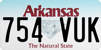 AR license plate 754VUK