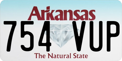 AR license plate 754VUP