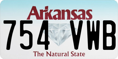 AR license plate 754VWB