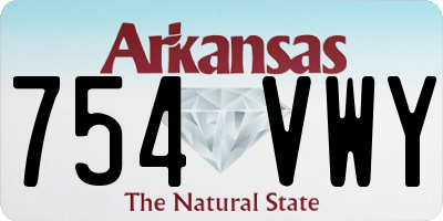AR license plate 754VWY
