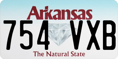 AR license plate 754VXB