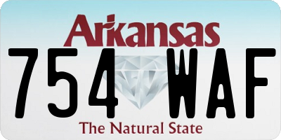 AR license plate 754WAF