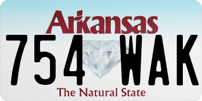 AR license plate 754WAK