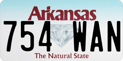 AR license plate 754WAN