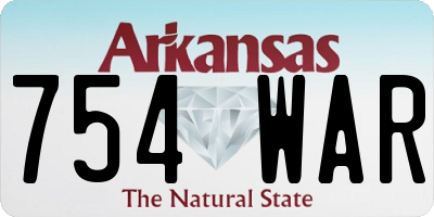 AR license plate 754WAR