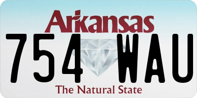 AR license plate 754WAU