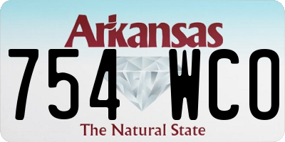 AR license plate 754WCO