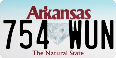 AR license plate 754WUN
