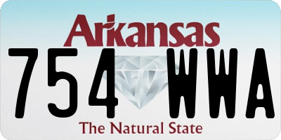 AR license plate 754WWA