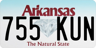AR license plate 755KUN