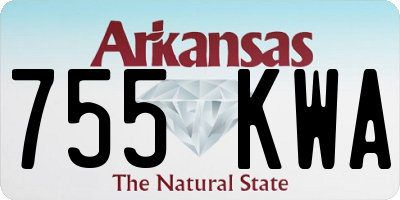 AR license plate 755KWA