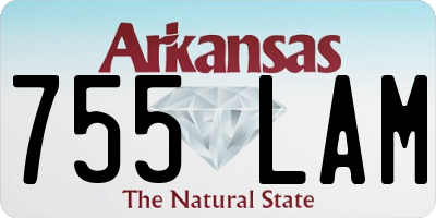 AR license plate 755LAM