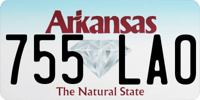 AR license plate 755LAO
