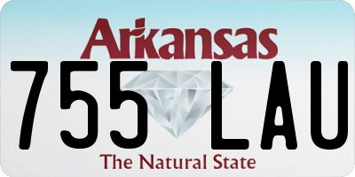 AR license plate 755LAU