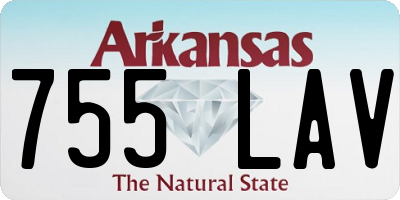 AR license plate 755LAV