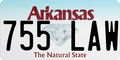 AR license plate 755LAW