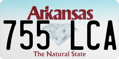 AR license plate 755LCA
