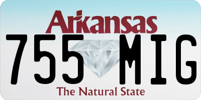AR license plate 755MIG