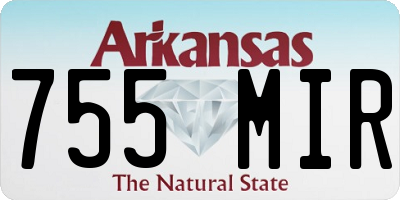 AR license plate 755MIR