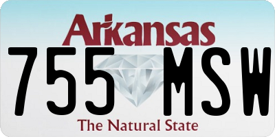 AR license plate 755MSW