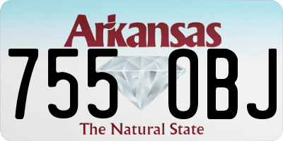 AR license plate 755OBJ